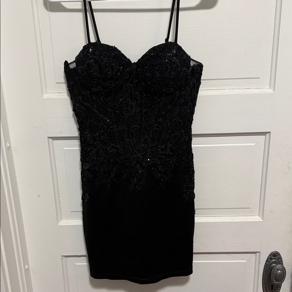 Windsor Black Lace Mini Dress